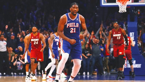 JOEL EMBIID Trending Image: Sixers beat Heat 105-104 to clinch No. 7 seed, will play Knicks in first round